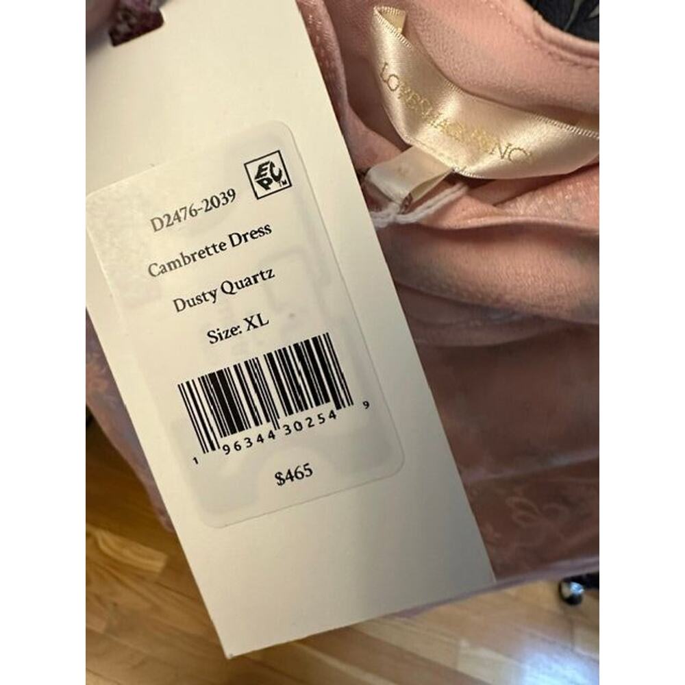 LoveShackFancy Cambrette Dusty Quartz Pink Slip Mini Dress Coquette NWT XL $465 - Picture 2 of 2